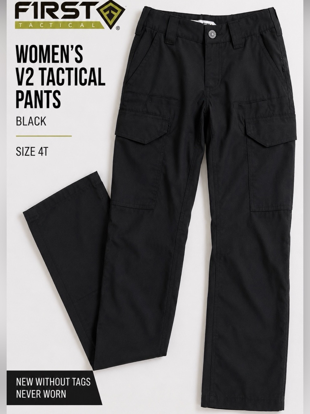 First Tactical Women’s V2 Tactical Cargo Pants Black Size 4T NWOT